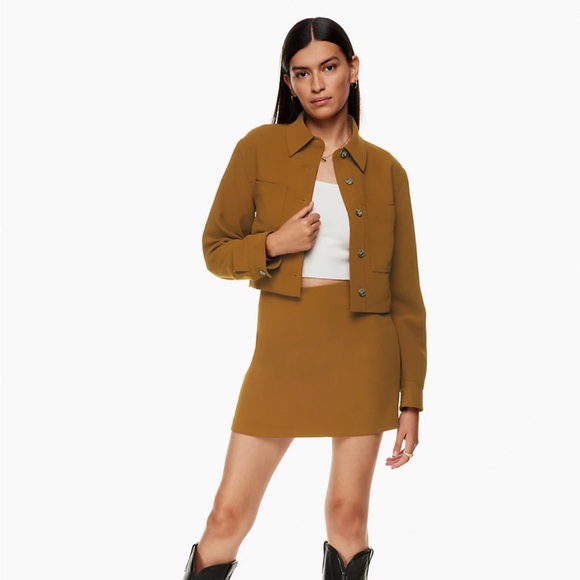 Aritzia Wilfred Classic Mini Skirt in Rich Chestnut NWT 00 - Picture 4 of 6